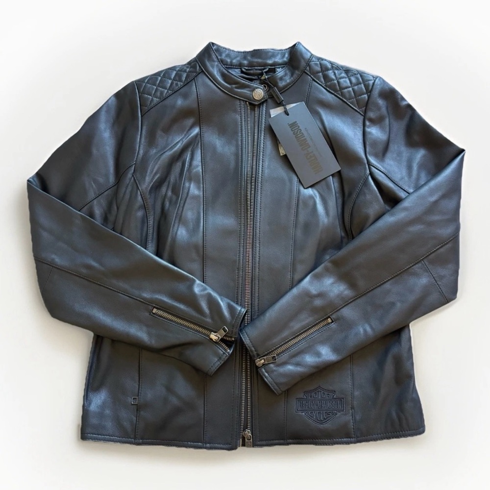 NWT Harley-Davidson Women’s 100% Lambskin Leather Jacket Black Size S